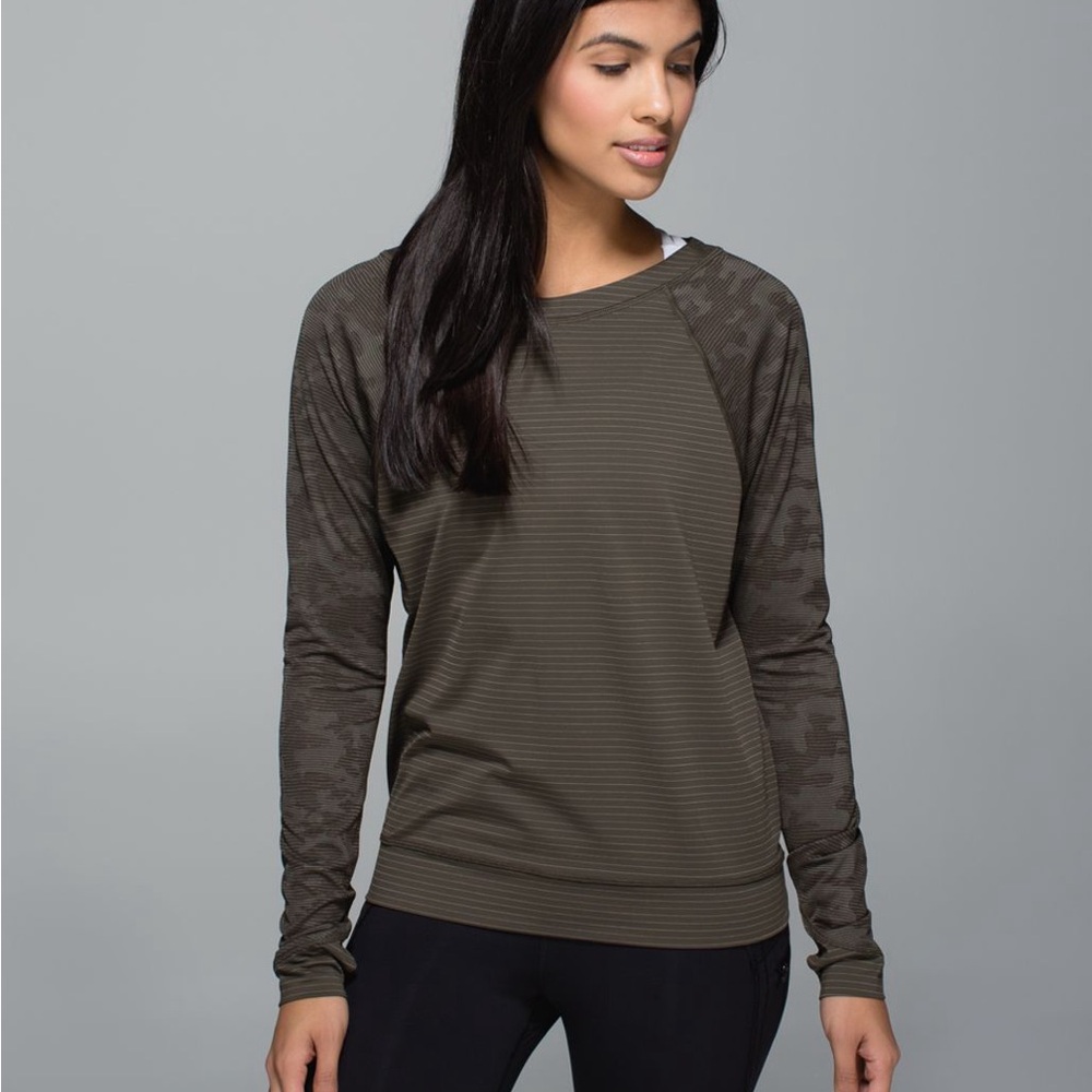 LuLulemon Olive Green Camp Long Sleeve Top - Picture 2 of 4